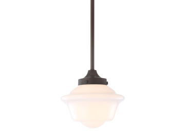 Kurtz School House Adjustable Drop Metal/Glass LED Pendant